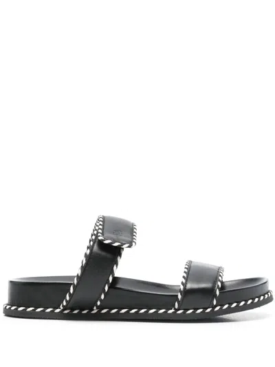 E 'clat Black Slip-on Sandals In Black