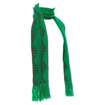 Dries Van Noten Knitted Long Wrap Scarf In Green
