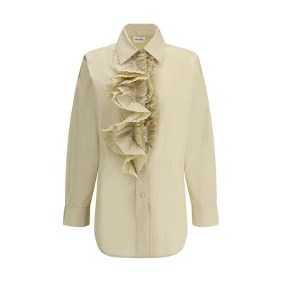 P.a.r.o.s.h Shirt With Ruffle Details In Beige