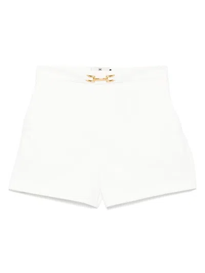 Elisabetta Franchi High-waisted Polyester Trousers In White