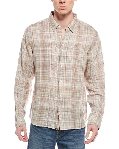 Billy Reid Winslow Linen Shirt In Beige