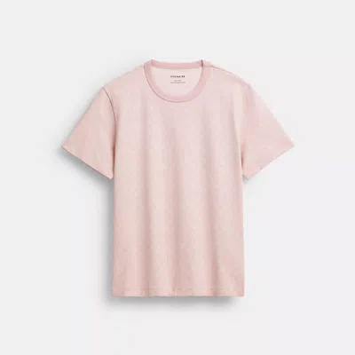 Coach Outlet All Over Signature T Shirt In Organic Cotton In Pink