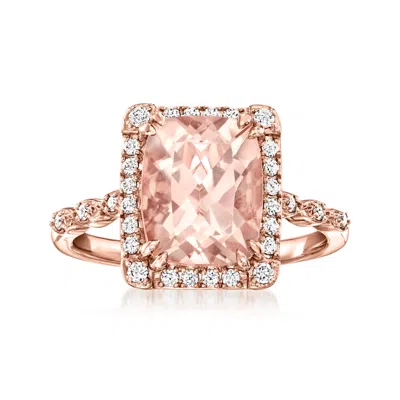 Ross-simons Morganite Ring With . Diamonds In 14kt Rose Gold In Pink