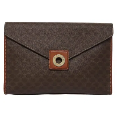 Pre-owned Celine Macadam Canvas Clutch Bag () In Brown