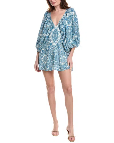 Marion Cape Mini Dress In Blue