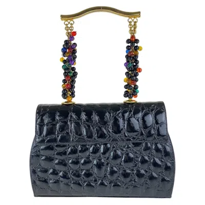 Pre-owned Versace Leather Handbag Shoulder Bag () In Black