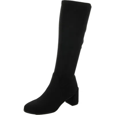 Vaneli Ilona Womens Block Heel Suede Knee-high Boots In Black