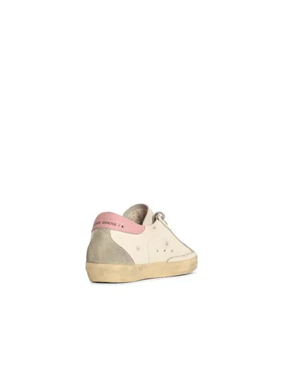 Golden Goose Super-star Used-effect Leather Sneakers With Suede Profiles In White
