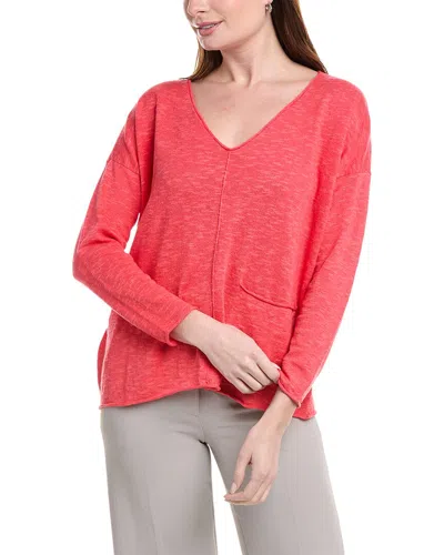 Eileen Fisher Linen-blend Sweater In Red