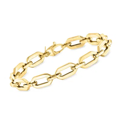 Ross-simons Italian 14kt Yellow Gold Geometric-link Bracelet In Multi