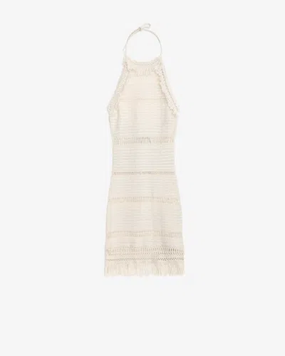 Isabel Marant Étoile 'aralia' White Dress With Round Collar On The Rear And Adjustable Shoulder Straps With Bows