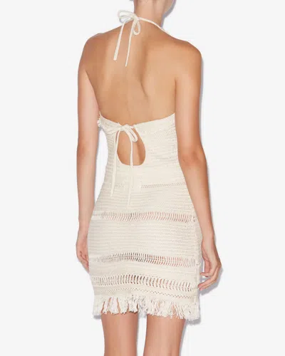 Isabel Marant Étoile 'aralia' White Dress With Round Collar On The Rear And Adjustable Shoulder Straps With Bows