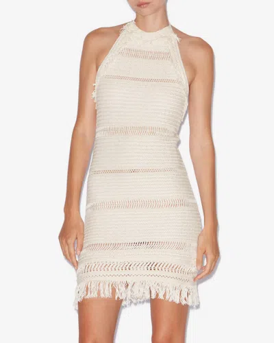 Isabel Marant Étoile 'aralia' White Dress With Round Collar On The Rear And Adjustable Shoulder Straps With Bows