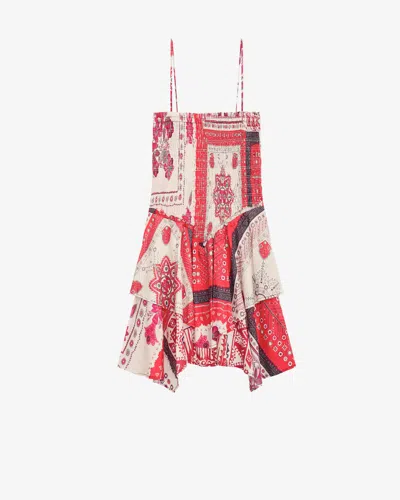 Isabel Marant Étoile Anka Paisley Print Smocked Cotton Sundress In Multi