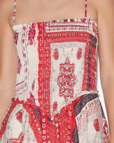Isabel Marant Étoile Anka Paisley Print Smocked Cotton Sundress In Multi