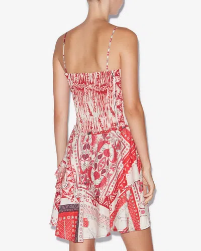 Isabel Marant Étoile Anka Paisley Print Smocked Cotton Sundress In Multi