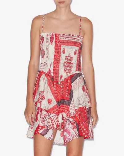 Isabel Marant Étoile Anka Paisley Print Smocked Cotton Sundress In Multi