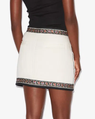 Isabel Marant Étoile Isabel Marant Etoile White Viscose Blend Zeria Mini Skirt In Ecru
