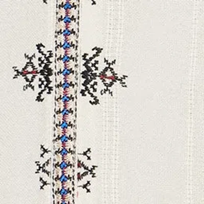 Isabel Marant Étoile 'kressy' White Dress With All-over Embroidery And Frayed Edge In Beige