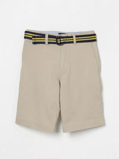Polo Ralph Lauren Beige Cotton Bermuda Shorts With Belt In Kaki