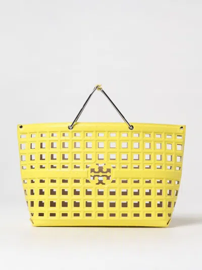 Tory Burch Yellow Ostritch Market Tote In Yellow