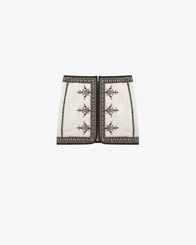 Isabel Marant Étoile Isabel Marant Etoile White Viscose Blend Zeria Mini Skirt In Multicolor