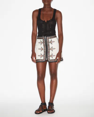 Isabel Marant Étoile Isabel Marant Etoile White Viscose Blend Zeria Mini Skirt In Multicolor