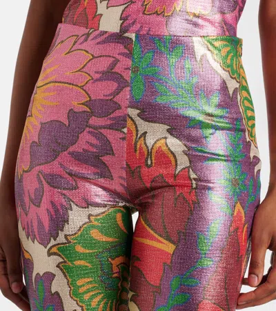 Etro , Flared Trousers With Multicoloured Floral Print, Woman, Multicolour, Size 48 In Multicoloured