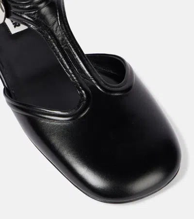 皮革玛丽珍平底鞋