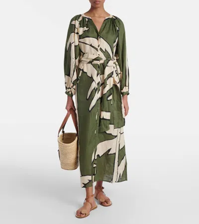 Johanna Ortiz Weaving Weves Maxi Dress - Women's - Linen/flax In Green |  ModeSens
