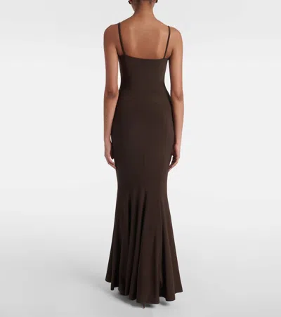 Norma Kamali Underwire Fishtail Gown In Chocolate