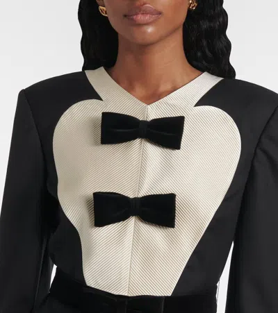 Valentino Black Midi Wool Dress With Bows