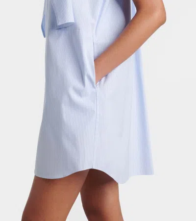 Sacai Striped Cotton Poplin Minidress In 458 L/blue Stripe