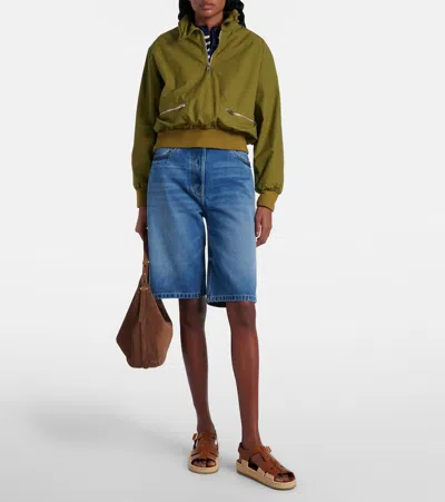 Prada Leather And Raffia Sandals In Cuoio