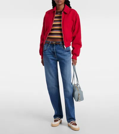 Prada Nappa Leather Ballerinas In Weiss