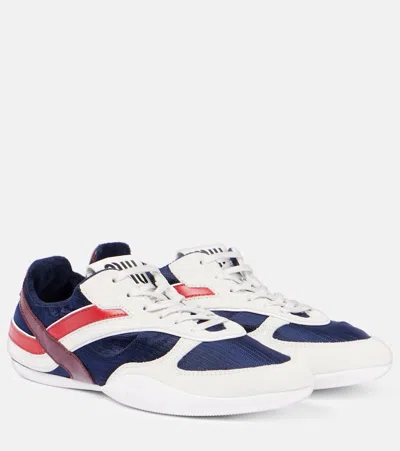 Miu Miu Multicolor Tech Fabric And Suede Gymnasium Sneakers In Animal Print
