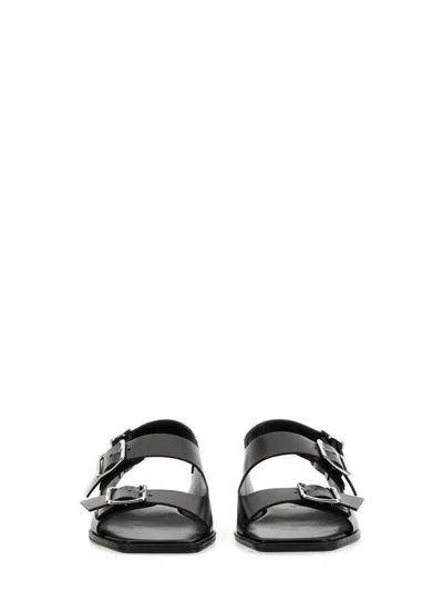 Aeyde 10mm Thekla Leather Sandals In Black