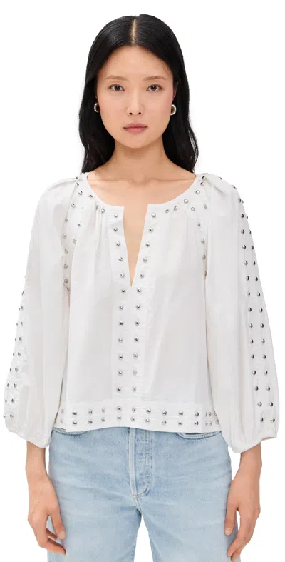 The Great The Bodega Top With Studs White