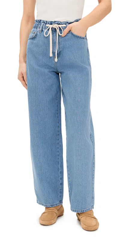 Aligne Ida Tie Waist Jeans Light Wash In Light Wash