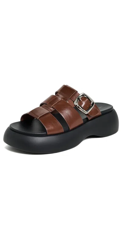 Intentionally Blank Nell Platform Slide Sandals In Espresso