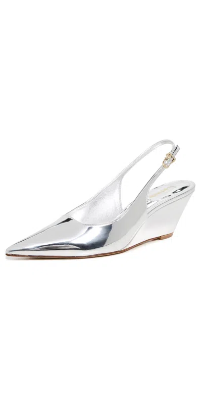 Larroude Loulou Pumps Silver In Silver