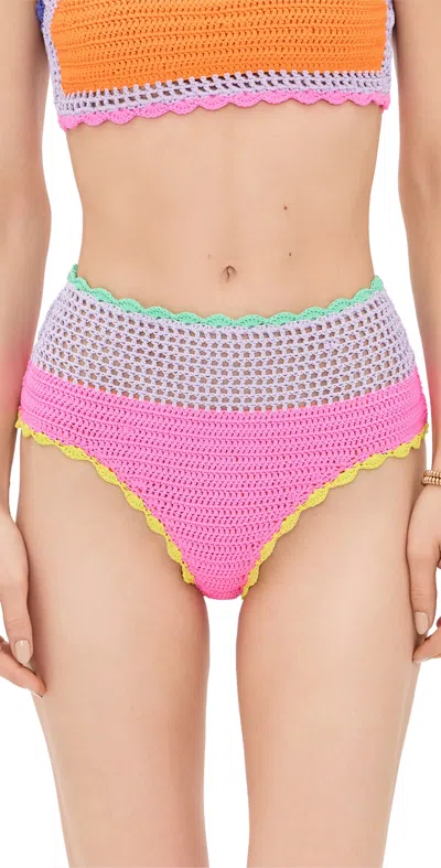Beach Riot Brinley Bikini Bottom In Technicolor Rays
