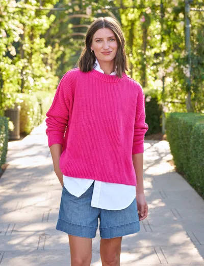 Frank & Eileen Montecito Sweater In Peony In Red