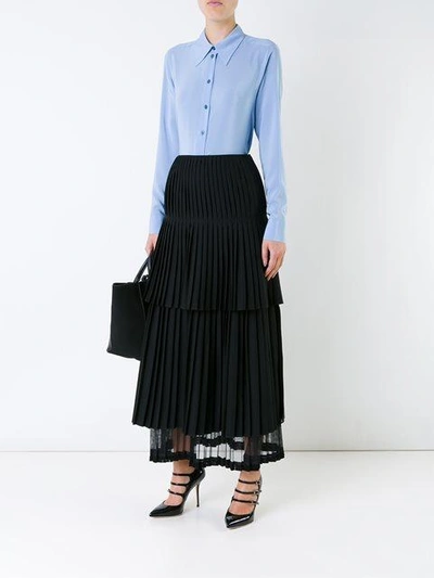 Shop Stella Mccartney Draped Pleated Skirt - Black