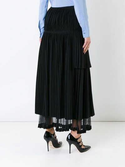 Shop Stella Mccartney Draped Pleated Skirt - Black