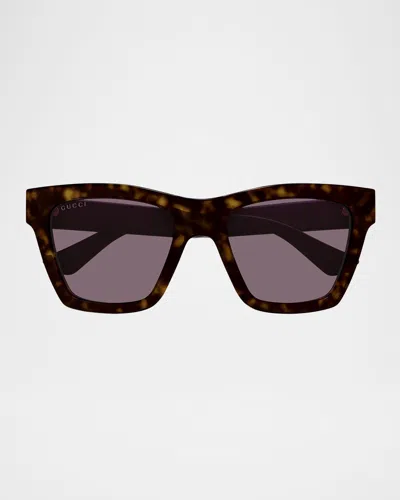 Gucci Cat-eye Gradient Plastic Sunglasses In Avana