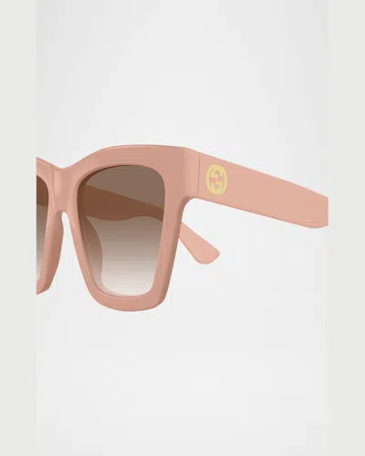 Gucci Cat-eye Gradient Plastic Sunglasses In Avana