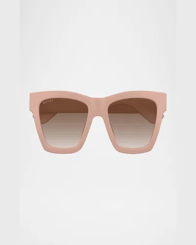 Gucci Cat-eye Gradient Plastic Sunglasses In Avana