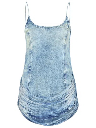 Diesel Sleek Fitted Dress With Gathered Hem Detail In Blue