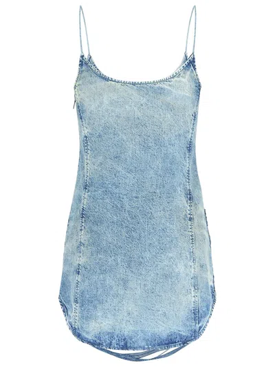 Diesel Sleek Fitted Dress With Gathered Hem Detail In Blue